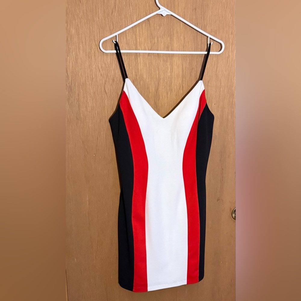 Jump Red and Black Bodycon Mini Dress Spaghetti Strap